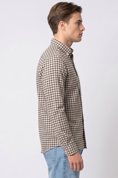 Micro Check Regular Fit Shirt