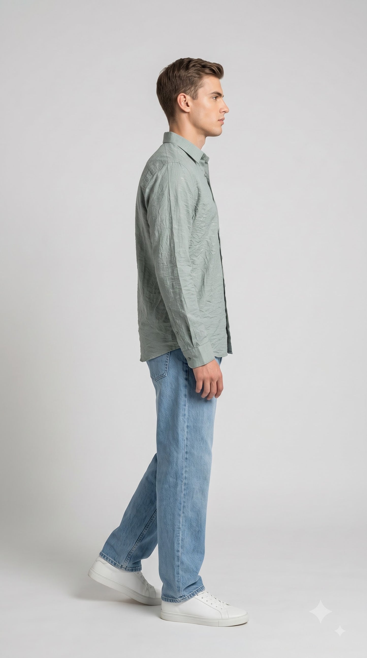 Greenish Crush Regular Fit Shirt