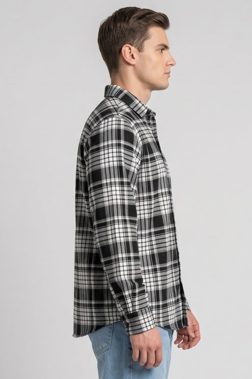 Black Shade Checks Regular Fit Shirt