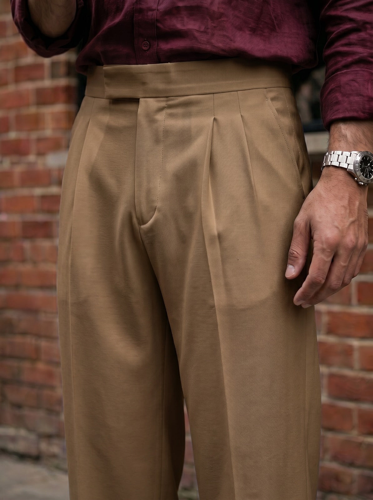 Mushroom Brown Korean Loose Fit Pants