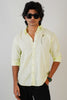 Floral Embroidered Pista Linen Shirt