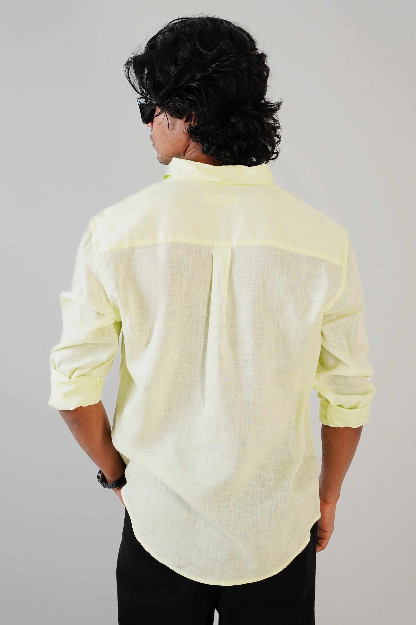Floral Embroidered Pista Linen Shirt