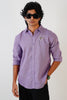 Floral Embroidered Lavender Purple Linen Shirt