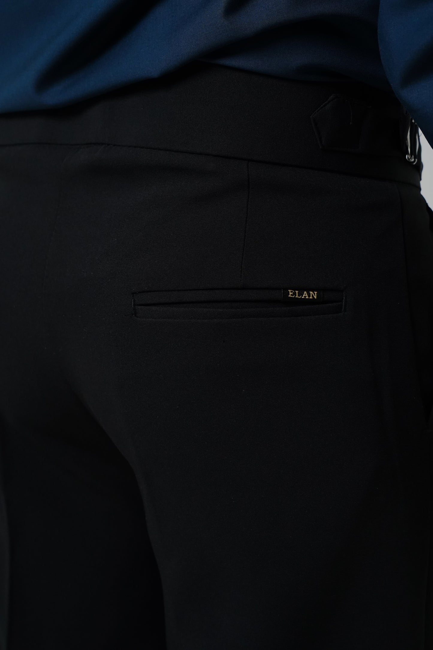 Pleated Black Gurkha Straight fit Trousers