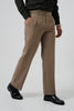 Pleated Mushroom Brown Gurkha Straight fit Trousers