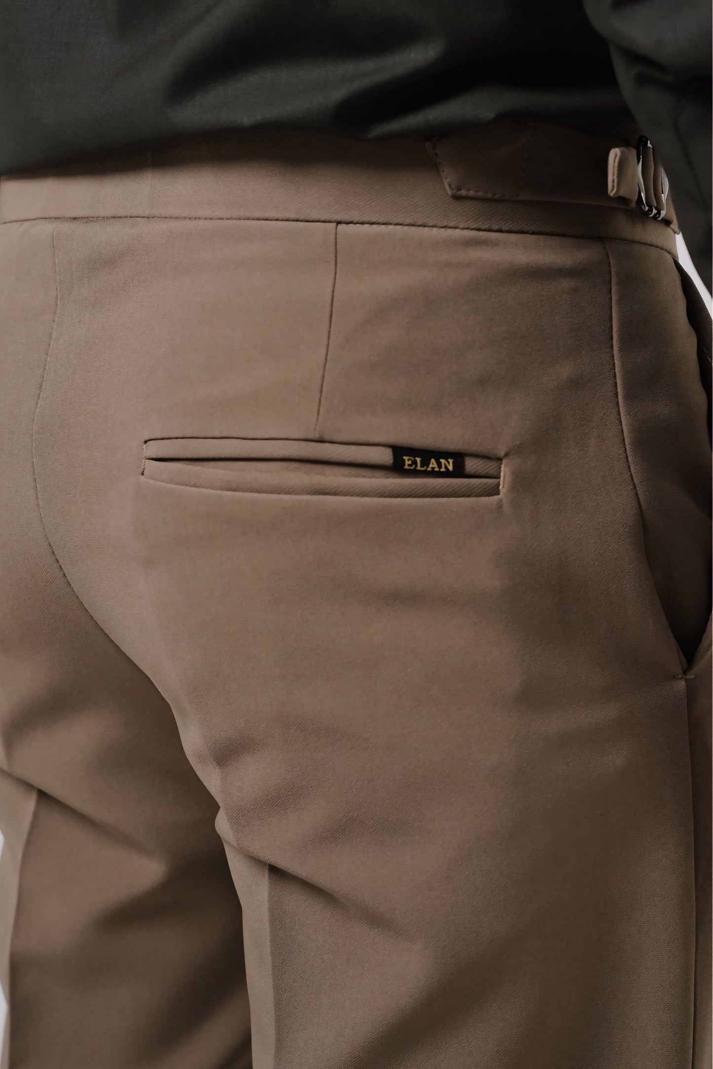 Pleated Mushroom Brown Gurkha Straight fit Trousers