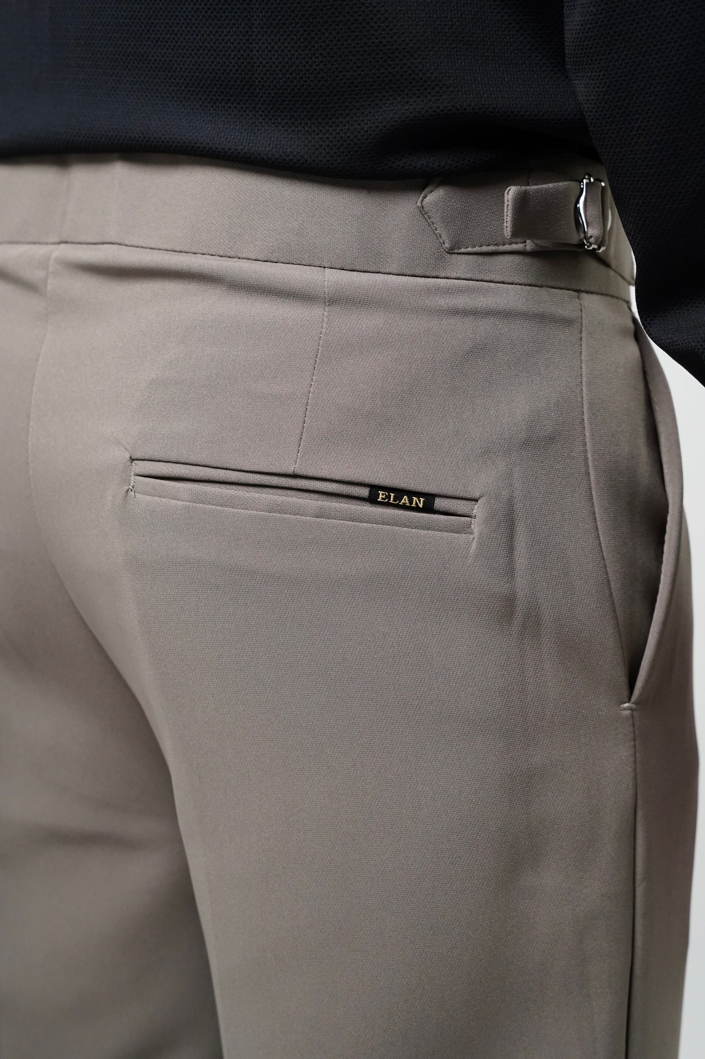 Pleated Dark Grey Gurkha Straight fit Trousers