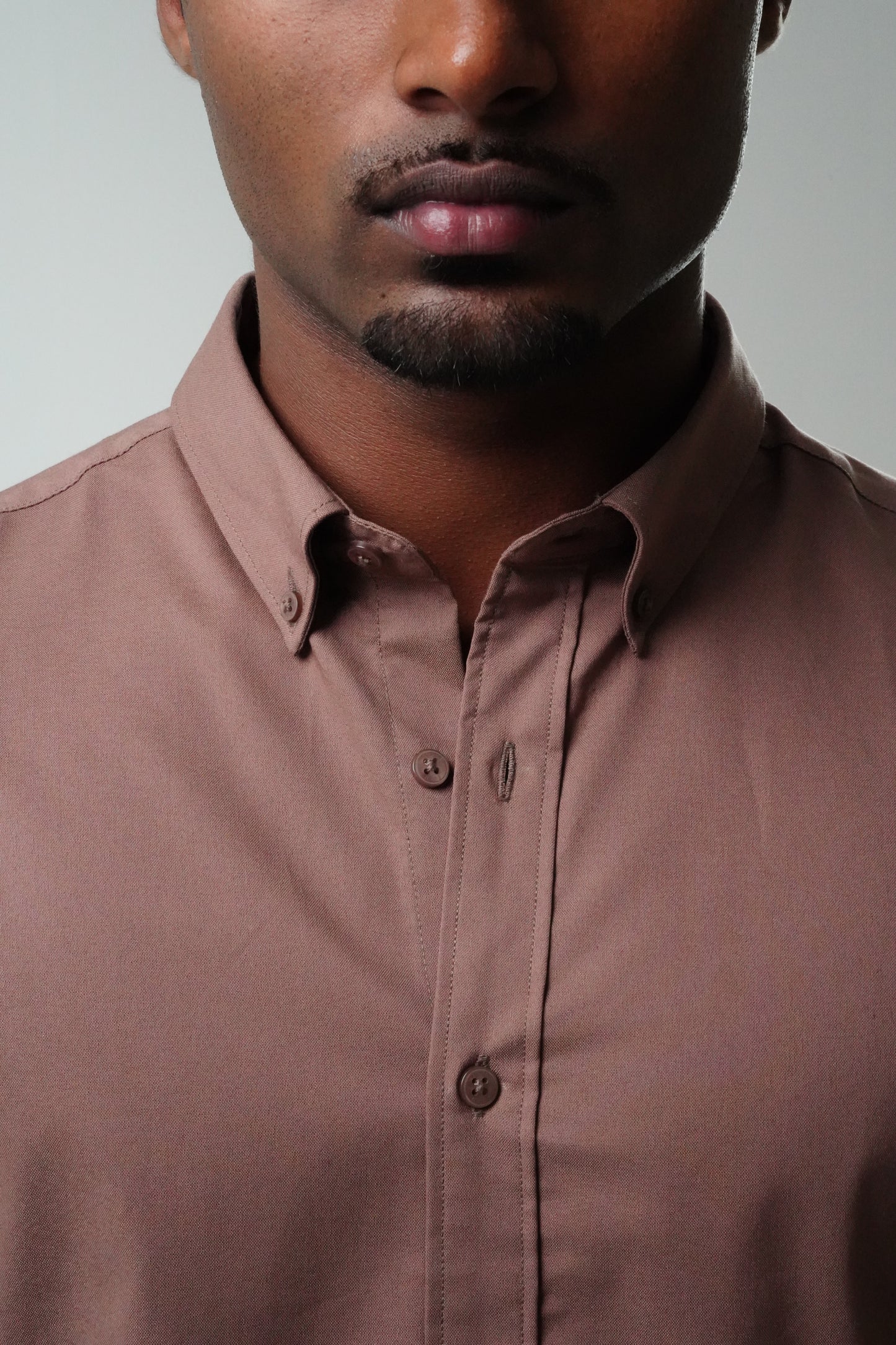 Mushroom Brown Poly Lycra Regular Fit Shirt