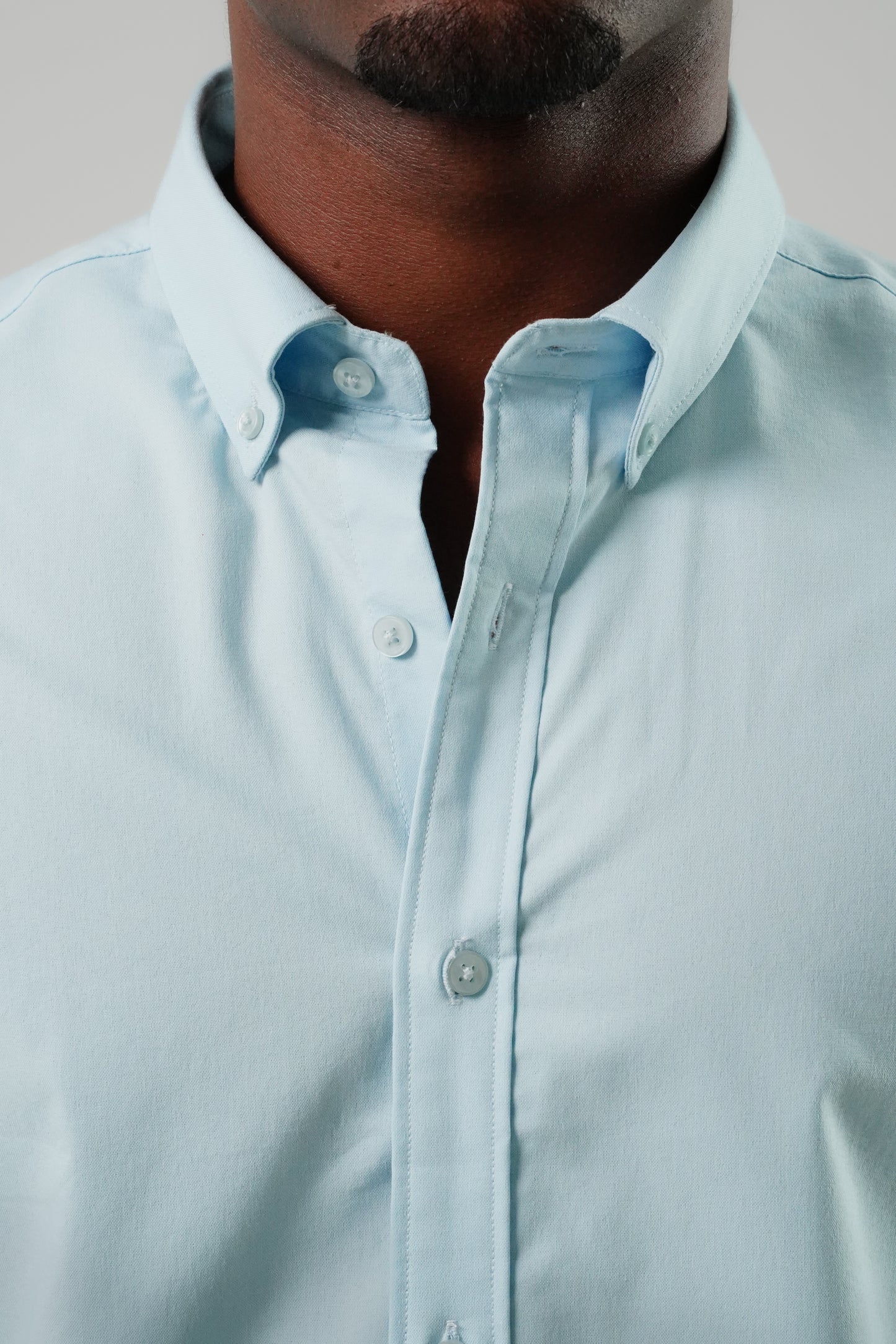 Sky Blue Poly Lycra Regular Fit Shirt