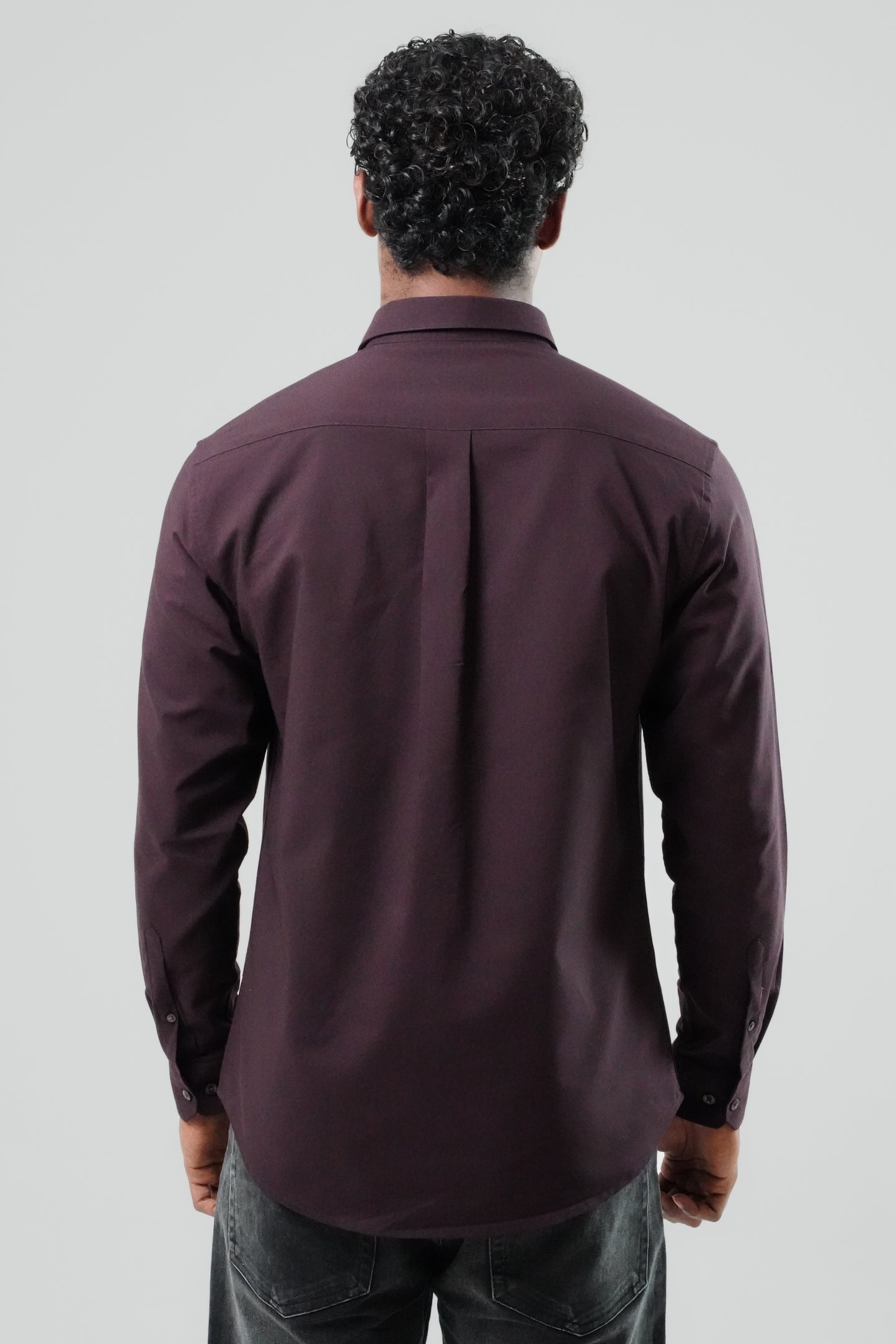 Chocolate Brown Poly Lycra Regular Fit Shirt