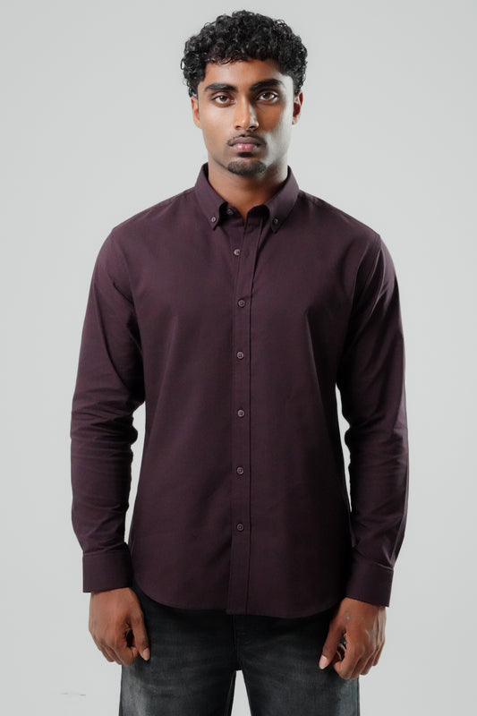 Burgundy Poly Lycra Regular Fit Shirt