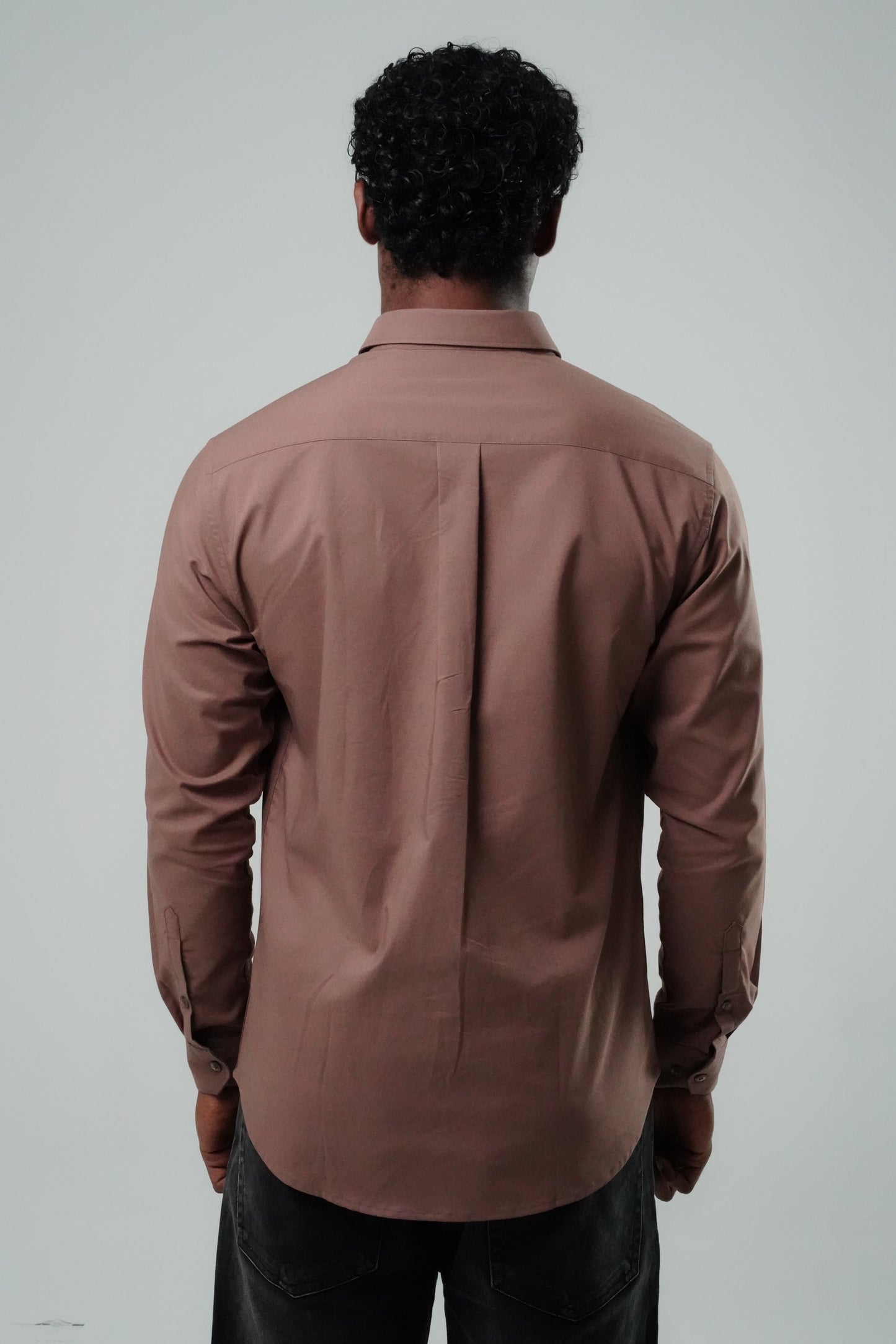 Mushroom Brown Poly Lycra Regular Fit Shirt