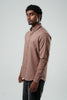 Mushroom Brown Poly Lycra Regular Fit Shirt
