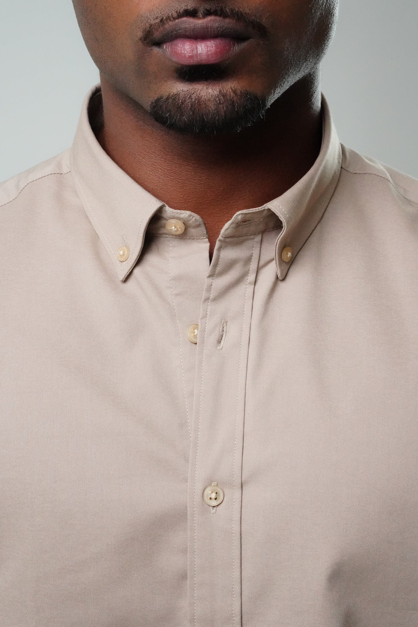 Stone Beige Poly Lycra Regular Fit Shirt
