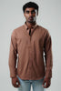 Cocoa Brown Poly Lycra Regular Fit Shirt