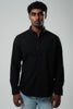 Black Poly Lycra Regular Fit Shirt