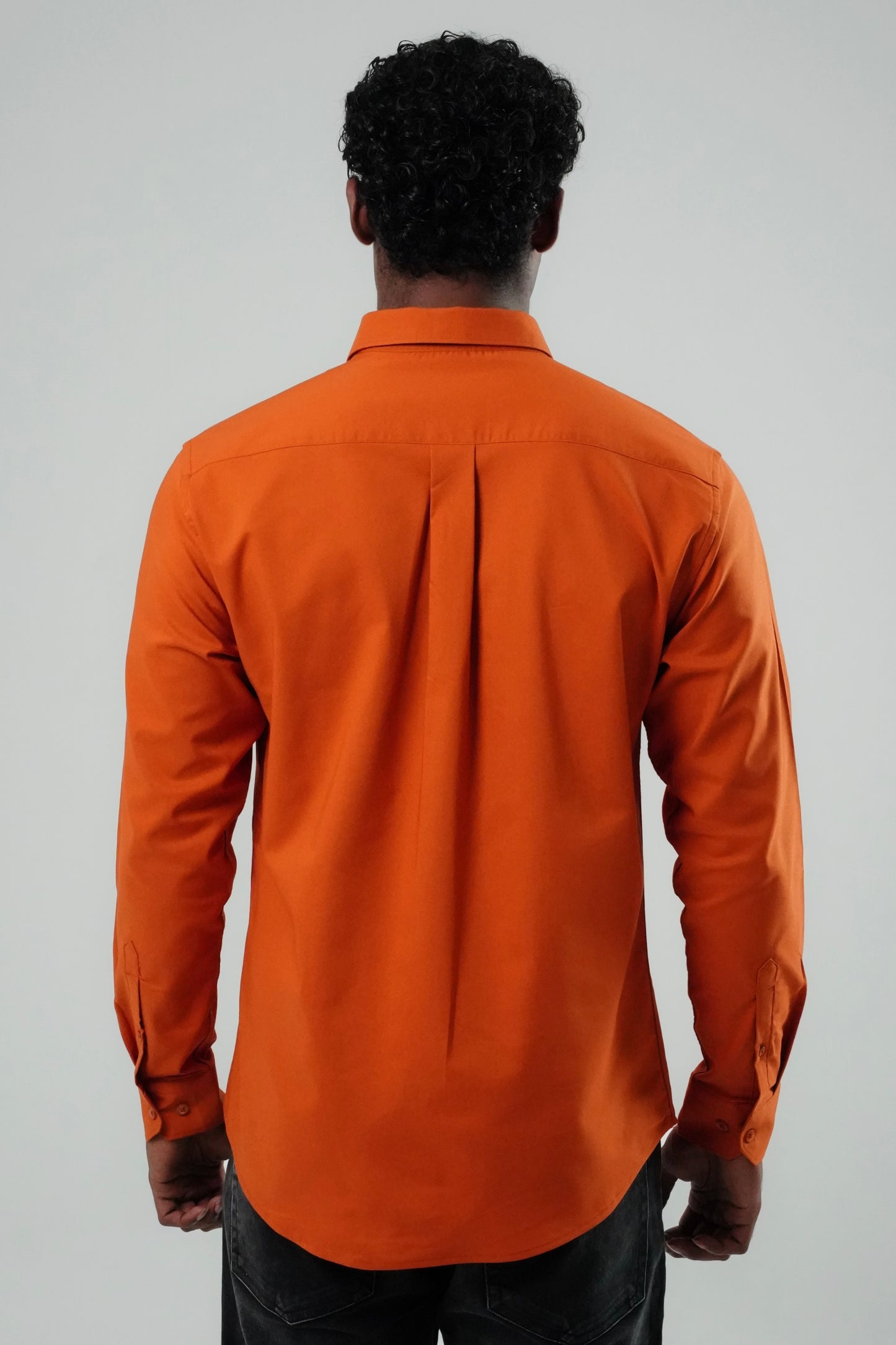 Burnt Orange Poly Lycra Regular Fit Shirt