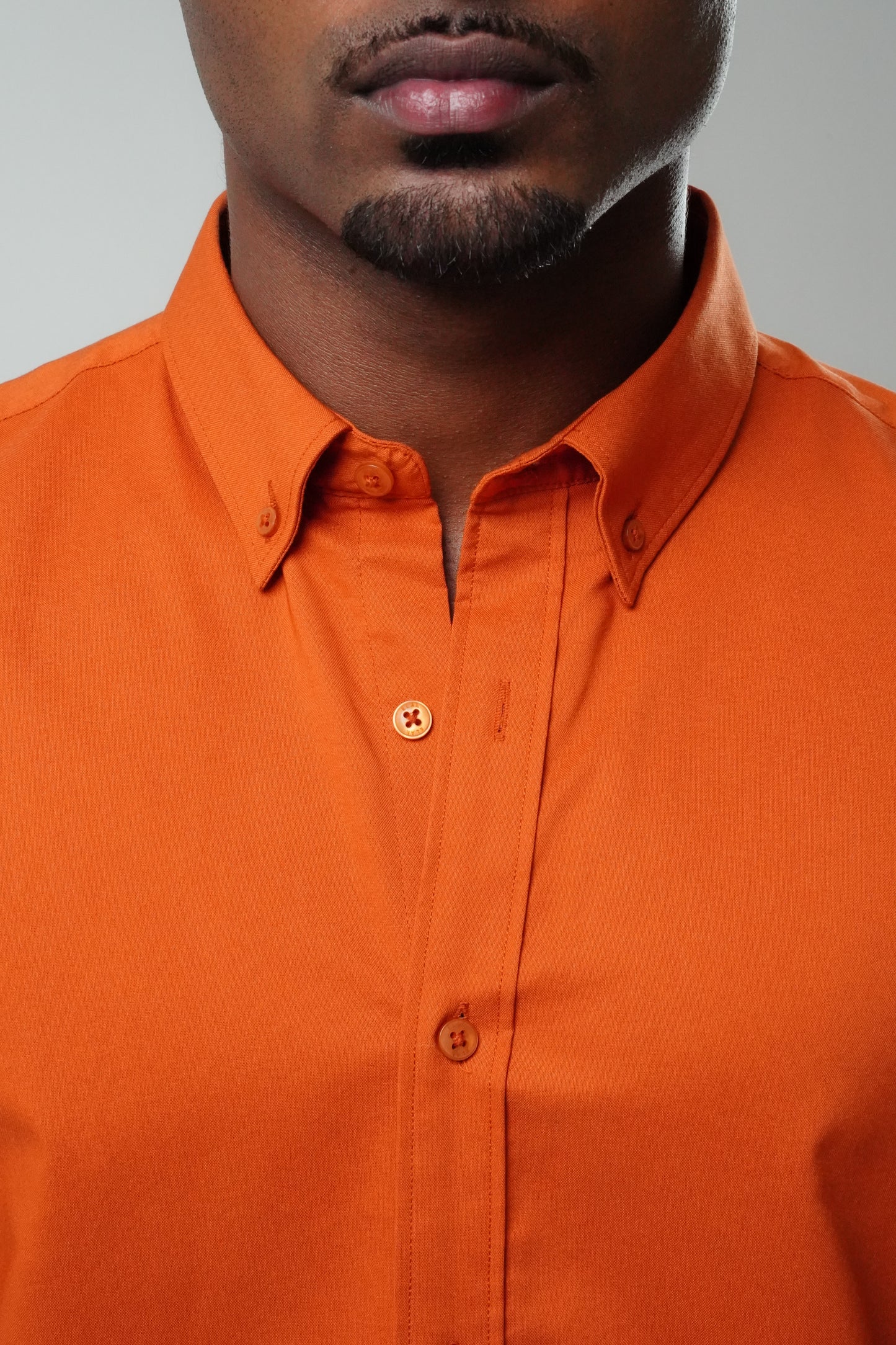 Burnt Orange Poly Lycra Regular Fit Shirt