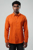 Burnt Orange Poly Lycra Regular Fit Shirt