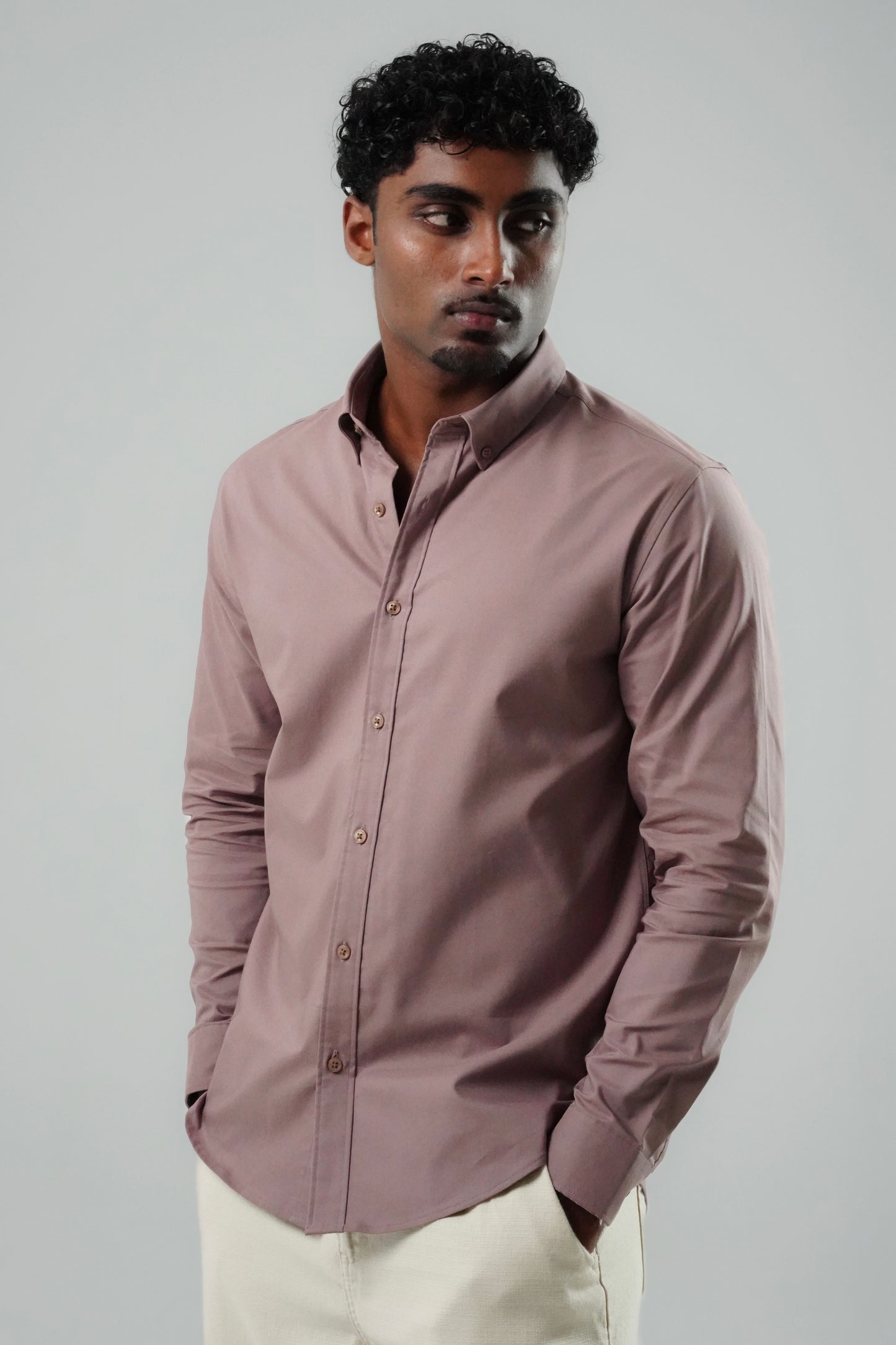 Ash Rose Poly Lycra Regular Fit Shirt