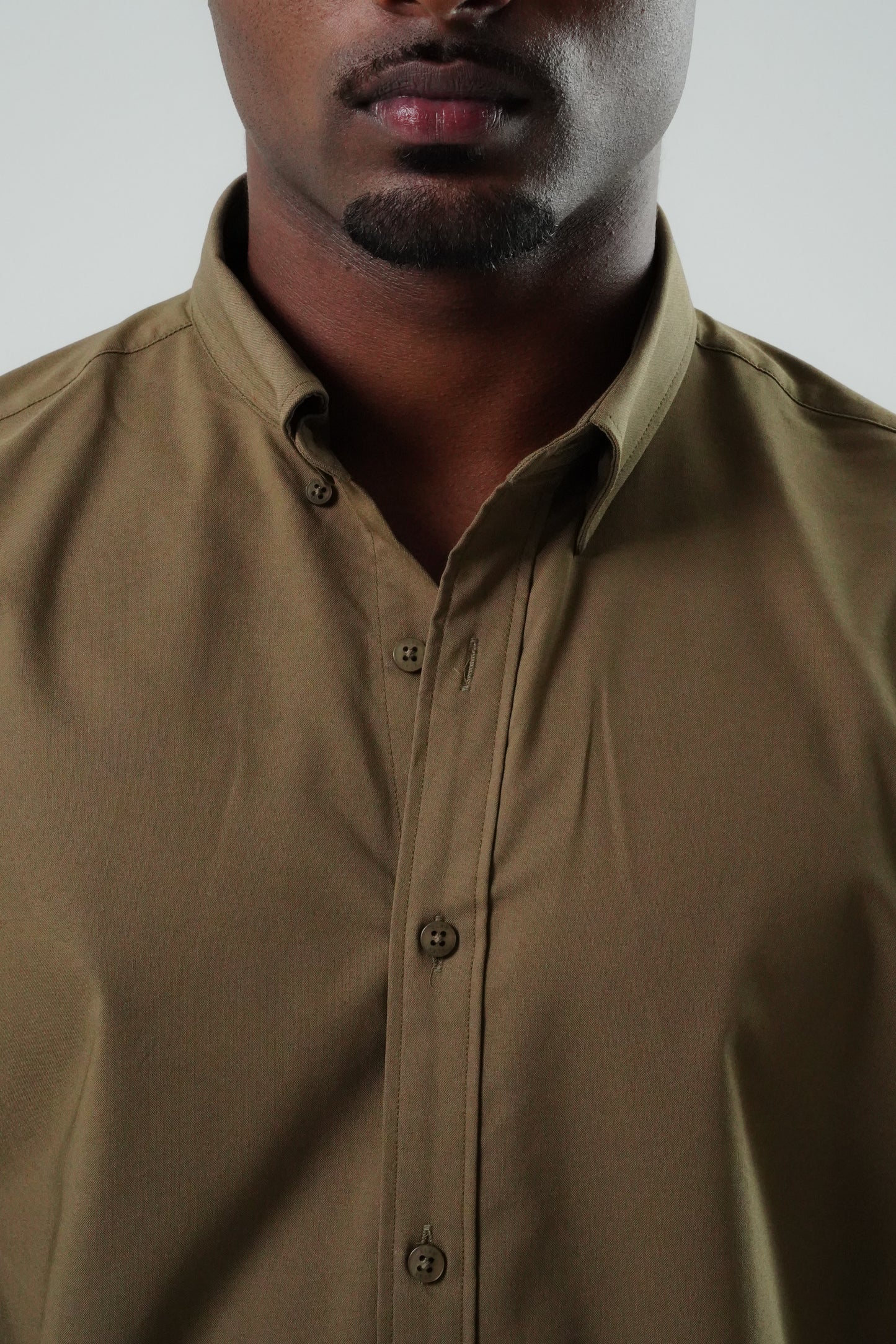 Earth Brown Poly Lycra Regular Fit Shirt
