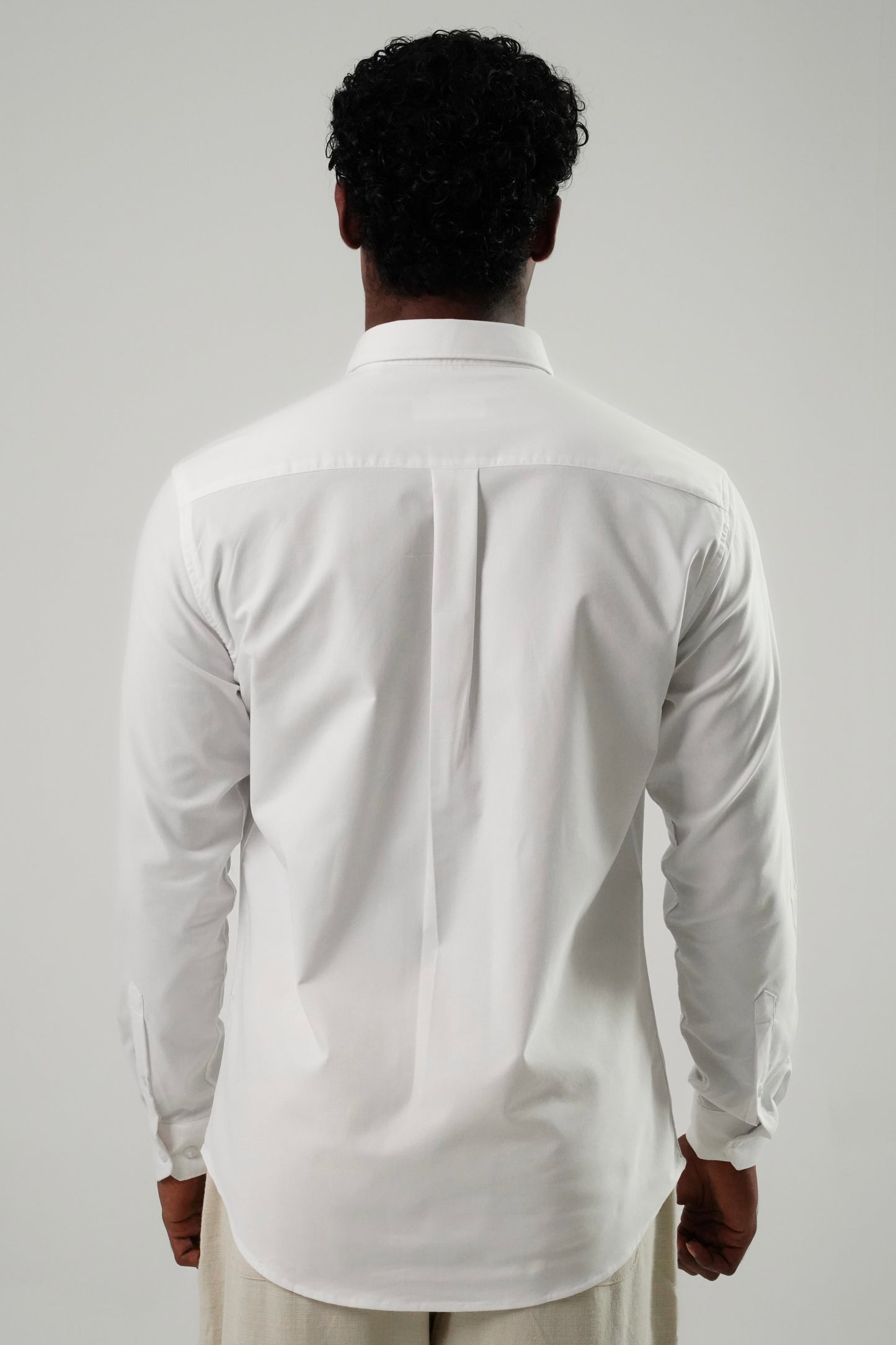 White Poly Lycra Regular Fit Shirt