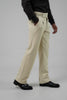 Pleated Light Beige Gurkha Straight fit Trousers