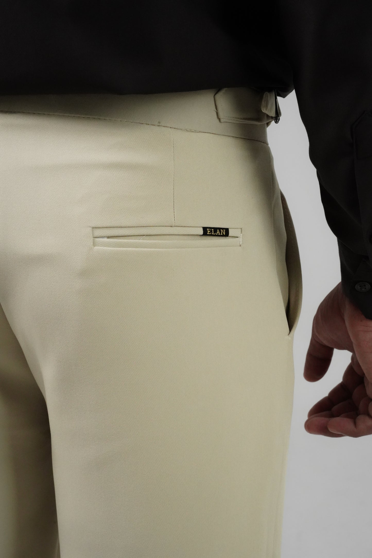 Pleated Light Beige Gurkha Straight fit Trousers