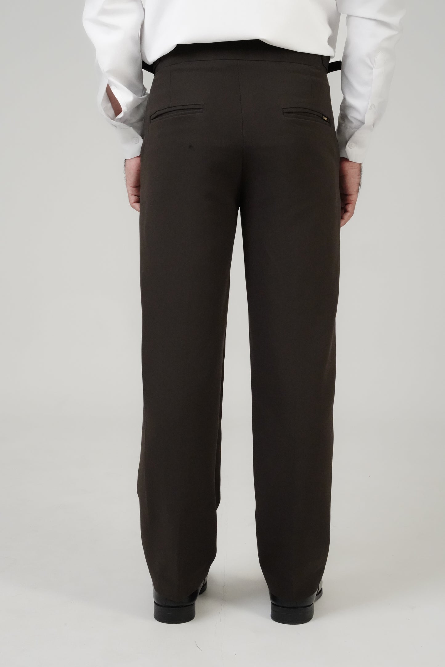 Pleated Brown Gurkha Straight fit Trousers