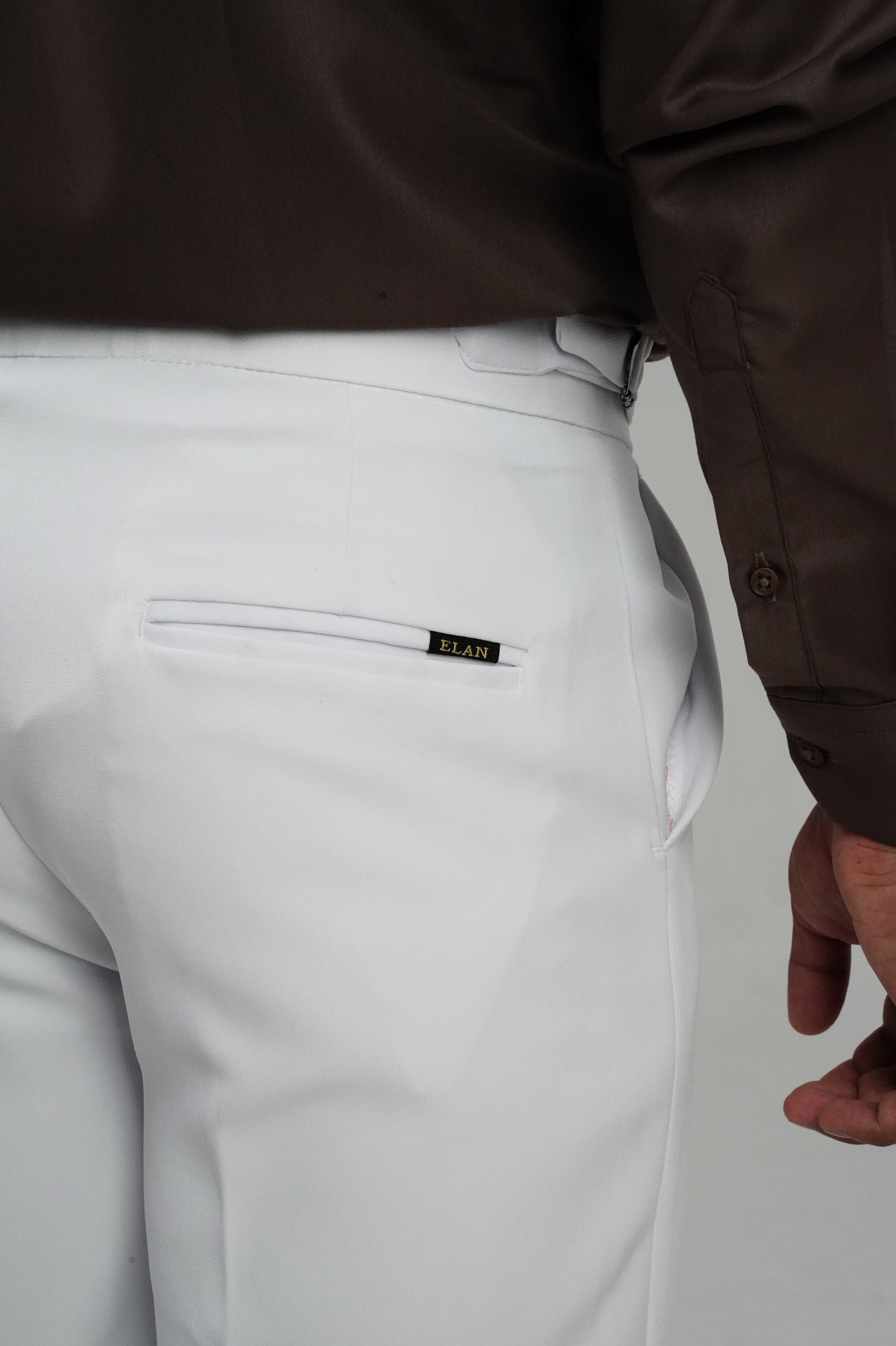 Pleated White Gurkha Straight fit Trousers