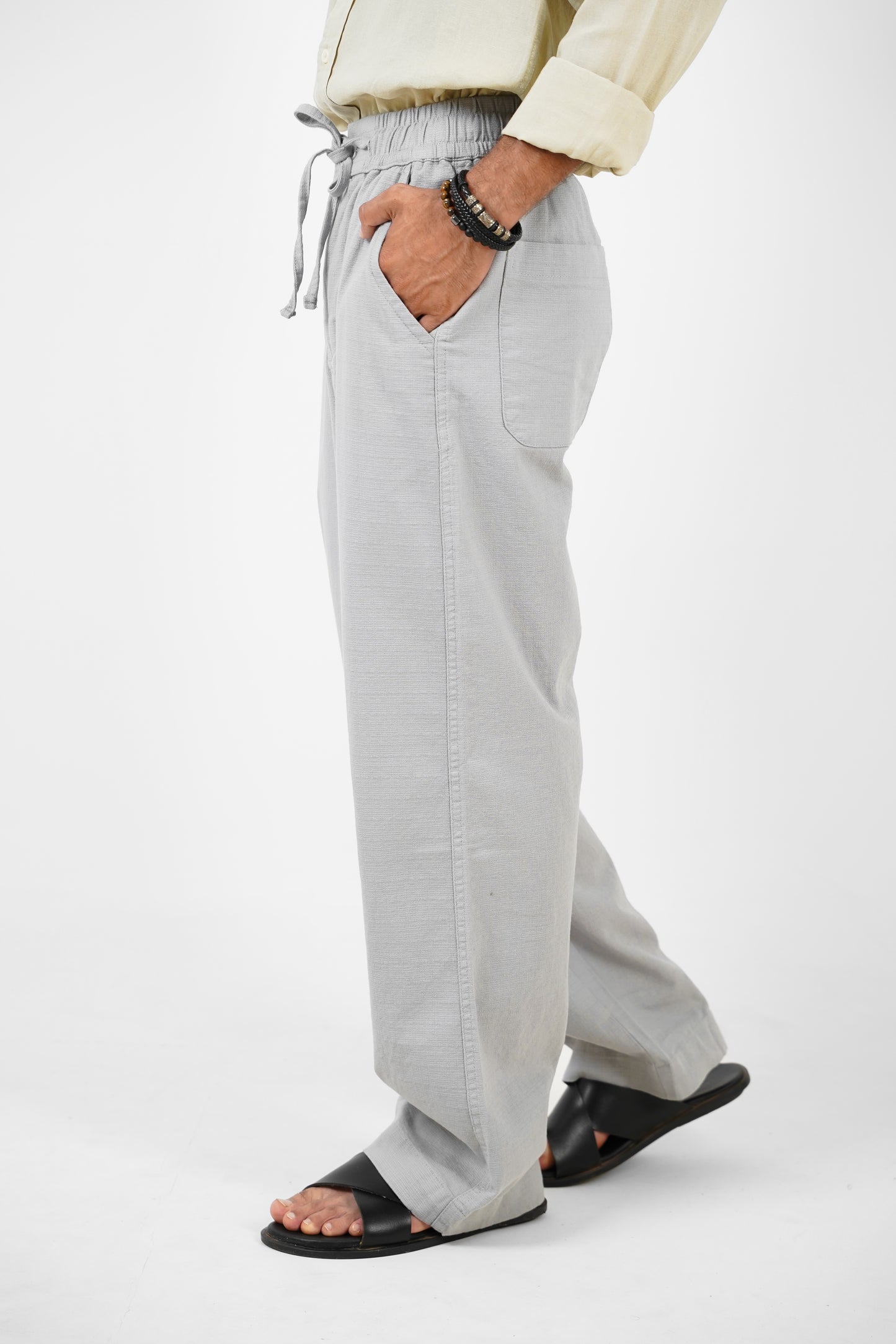 Linen Loose Fit Pant Light Grey