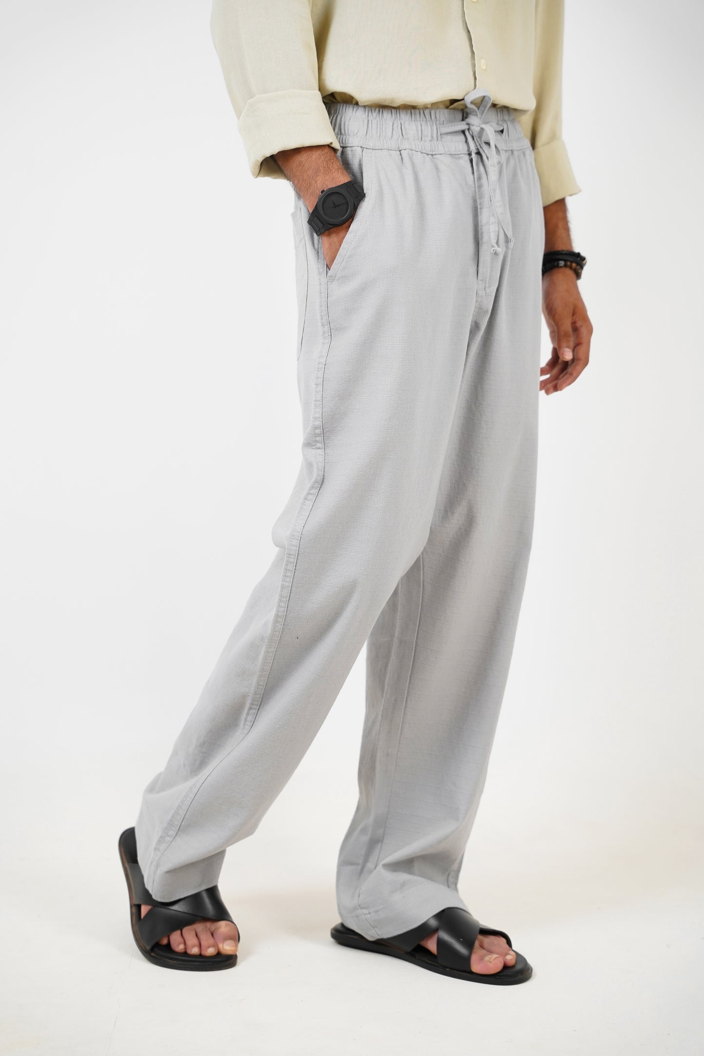 Linen Loose Fit Pant Light Grey