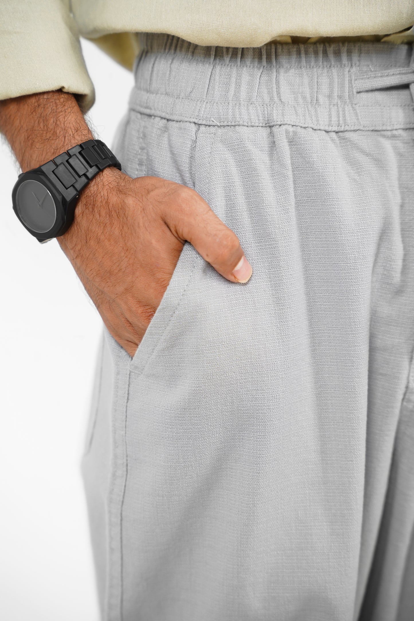 Linen Loose Fit Pant Light Grey