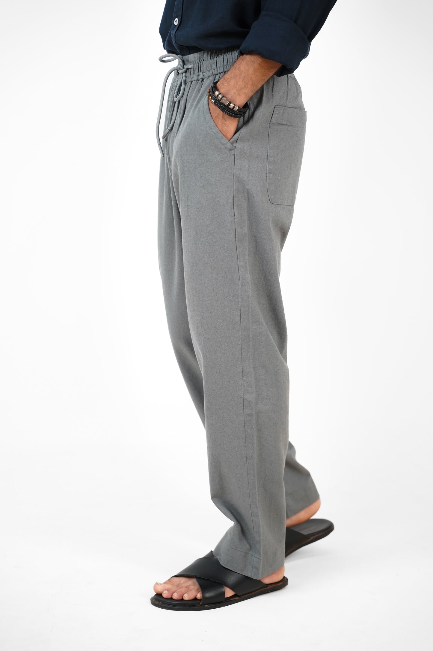 Linen Loose Fit Pant Dark Grey