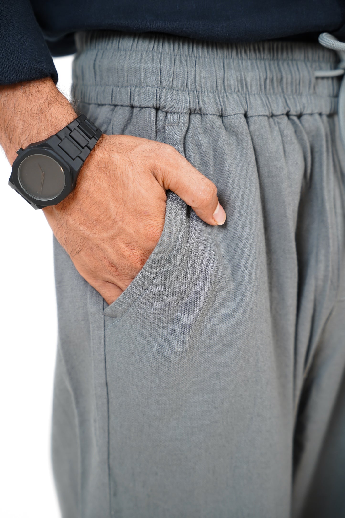 Linen Loose Fit Pant Dark Grey