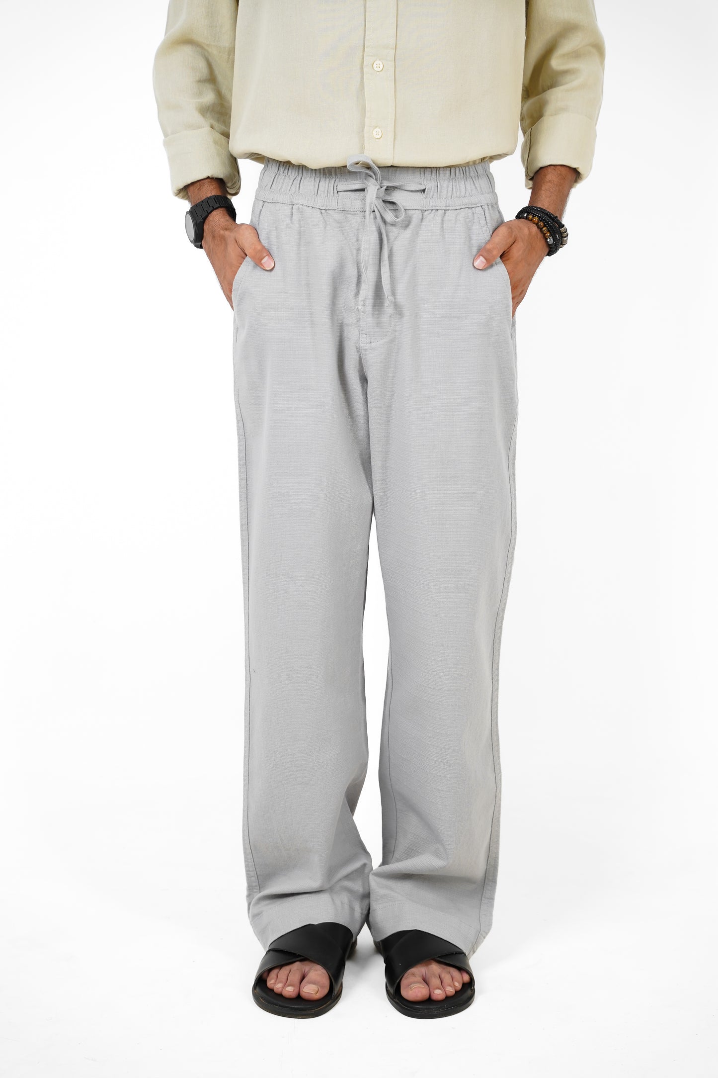 Linen Loose Fit Pant Light Grey