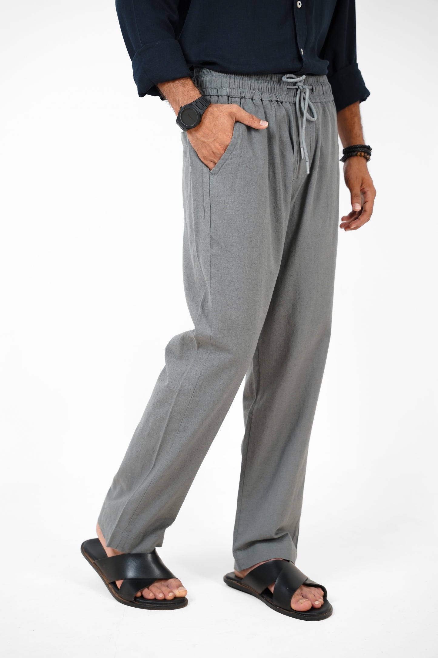 Linen Loose Fit Pant Dark Grey