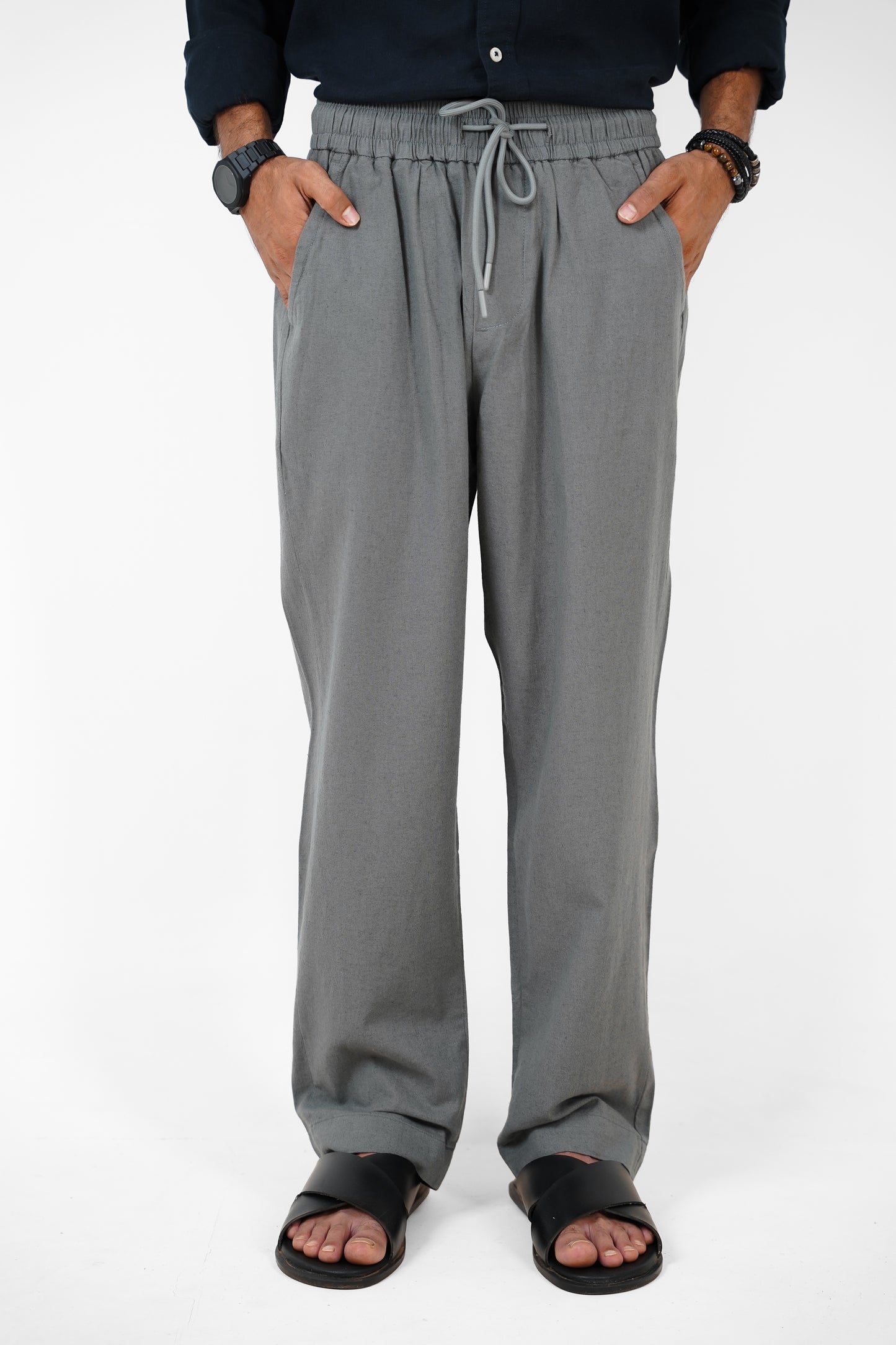 Linen Loose Fit Pant Dark Grey