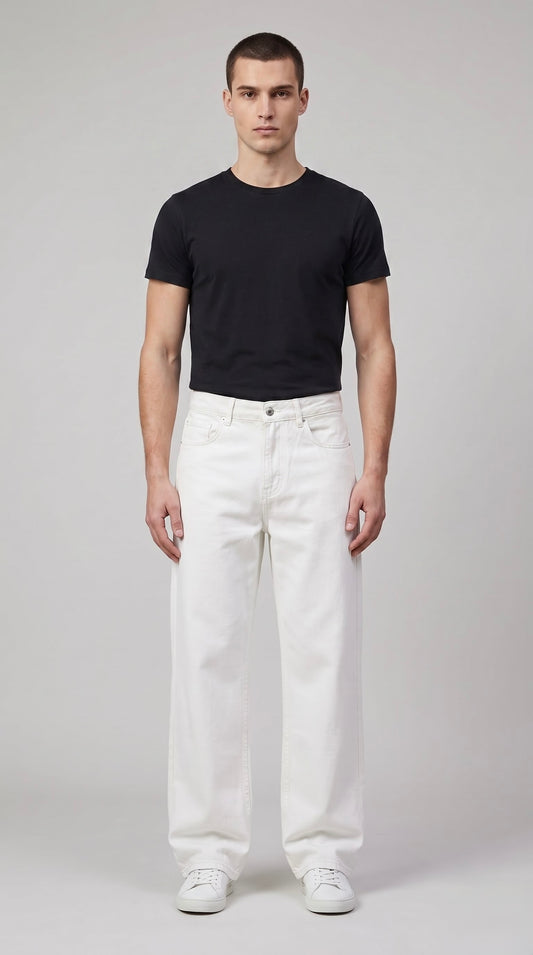 White Wide Leg Denim