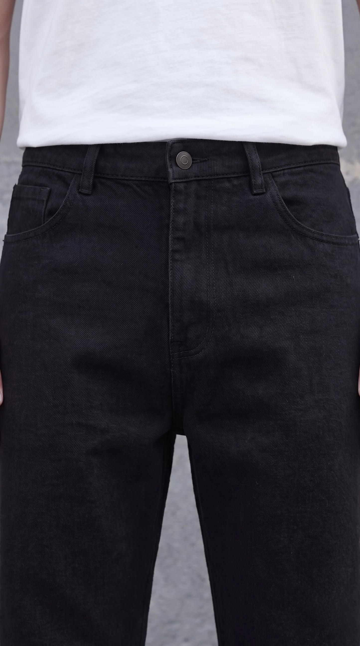 Black Straight Fit Denim