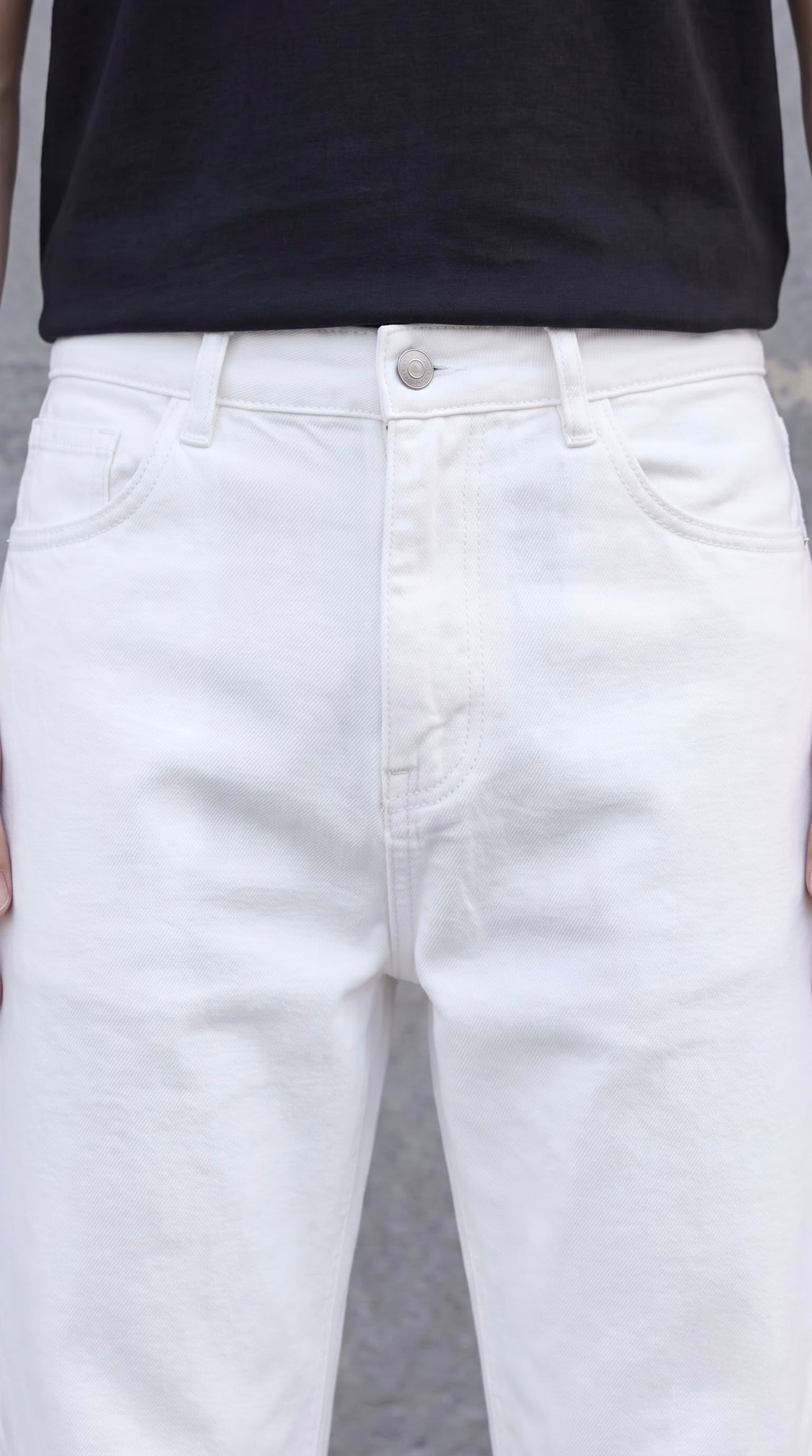 White Straight Fit Denim