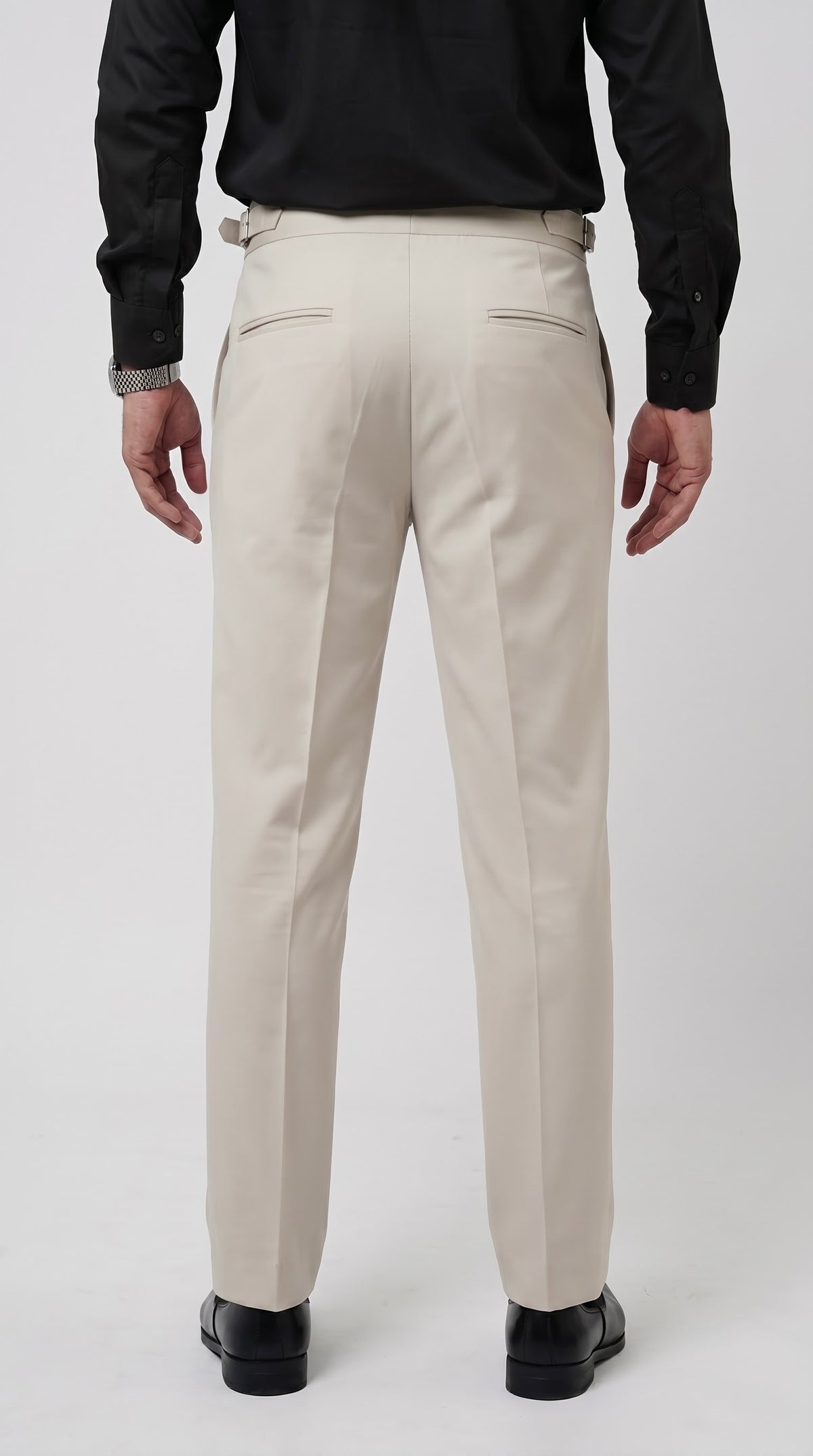 Pleated Ivory Gurkha Straight fit Trousers