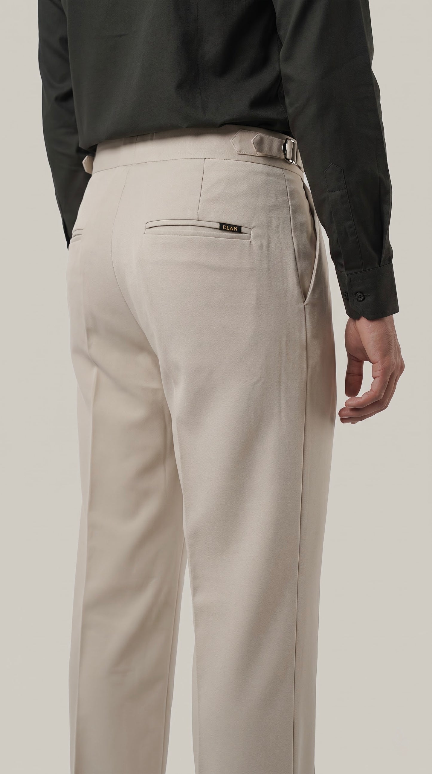 Pleated Ivory Gurkha Straight fit Trousers