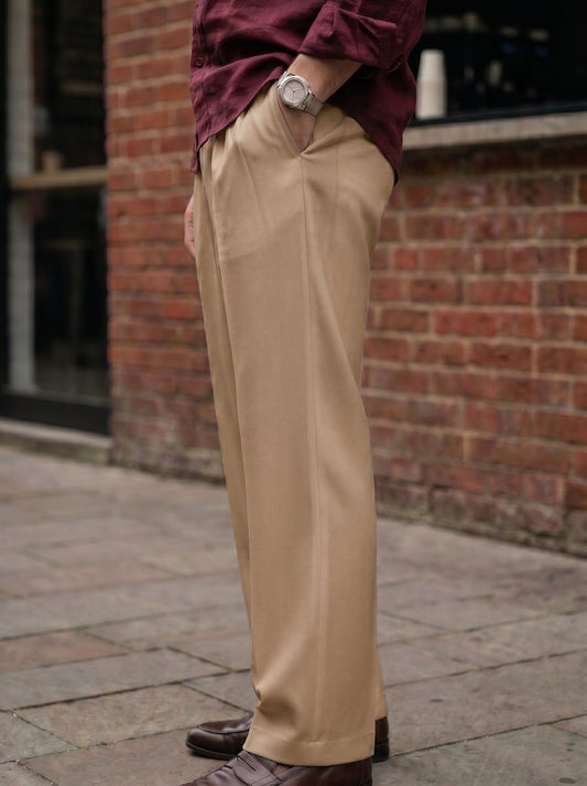 Sand Beige Korean Loose Fit Pants