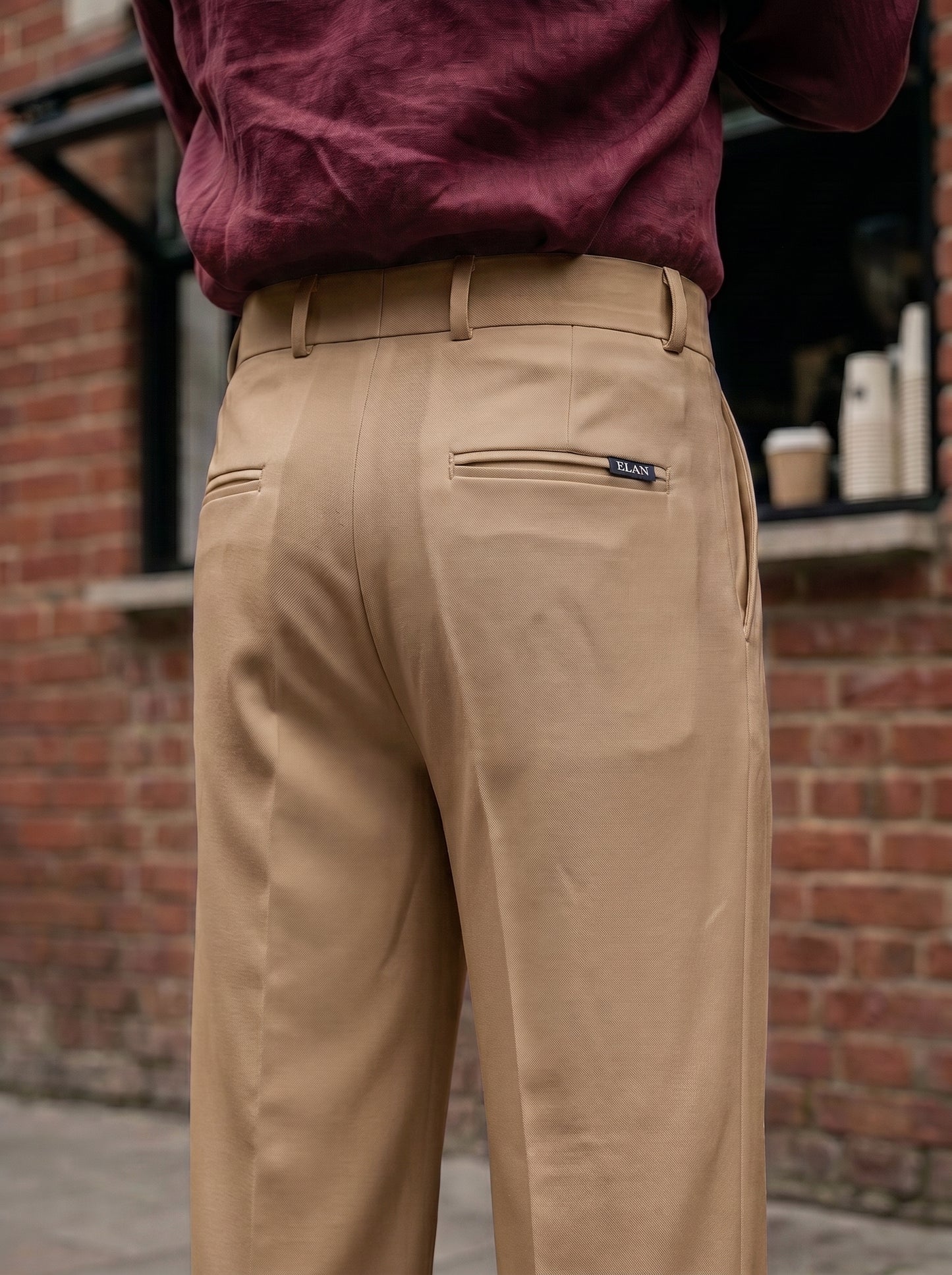 Sand Beige Korean Loose Fit Pants