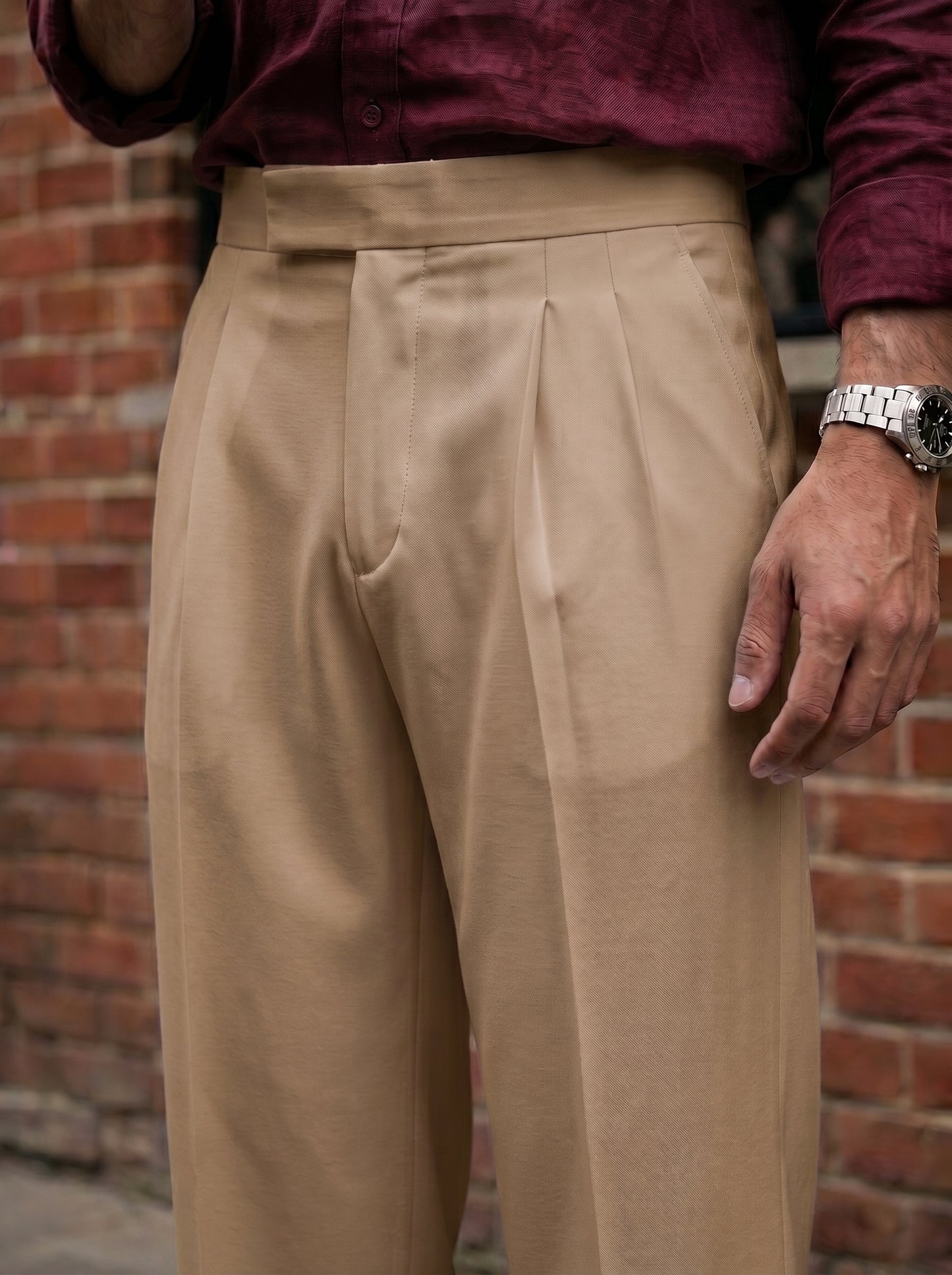 Sand Beige Korean Loose Fit Pants