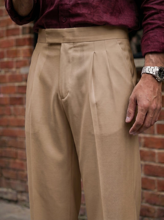 Sand Beige Korean Loose Fit Pants