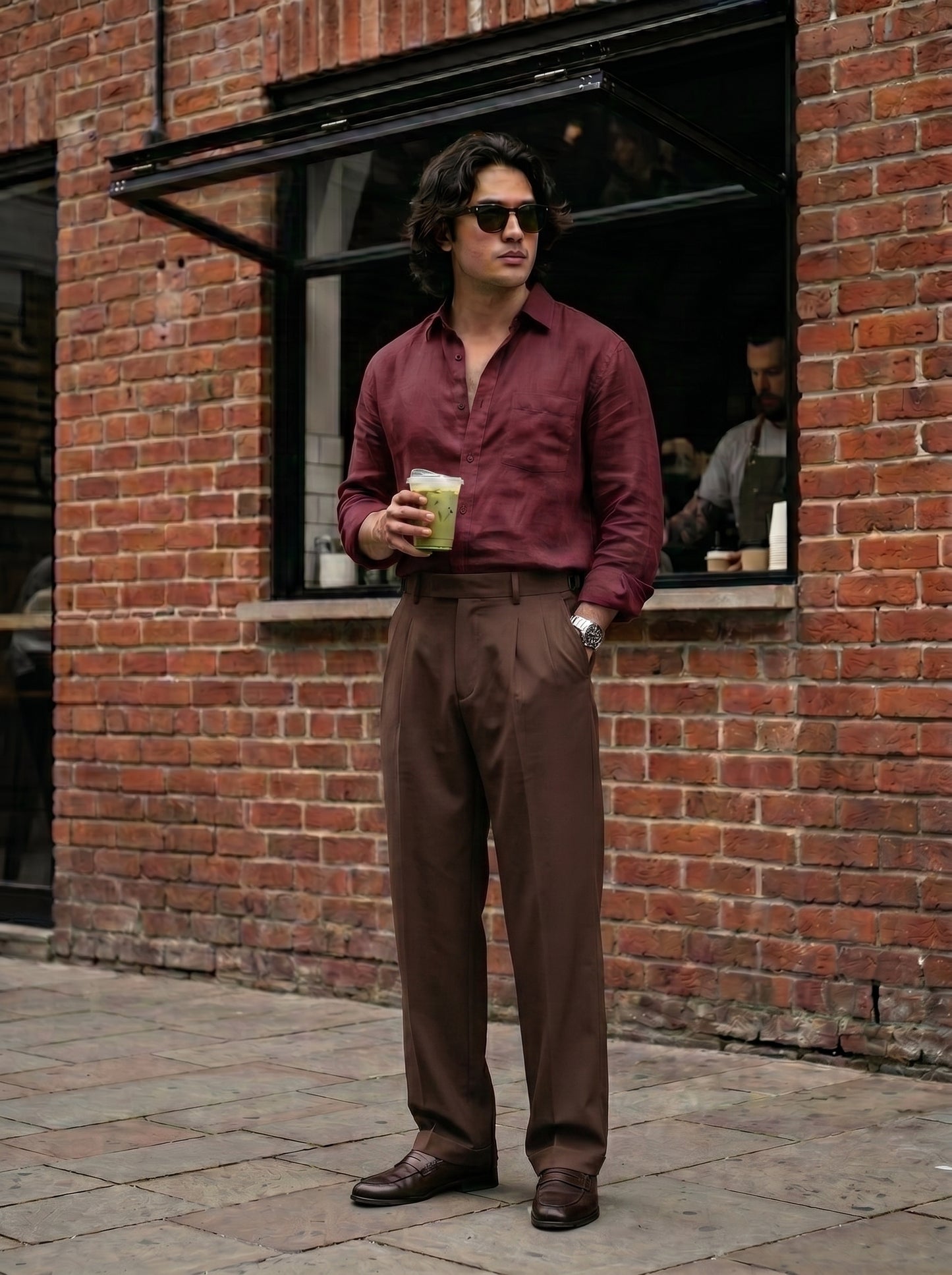 Chocolate Brown Korean Loose Fit Pants