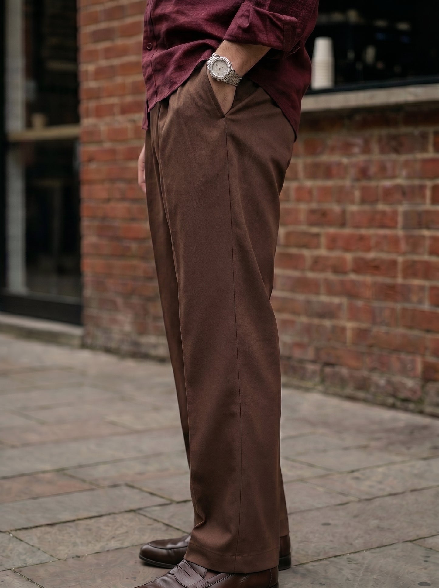 Chocolate Brown Korean Loose Fit Pants