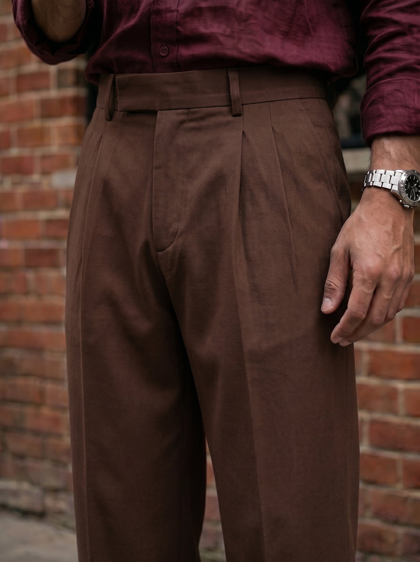 Chocolate Brown Korean Loose Fit Pants